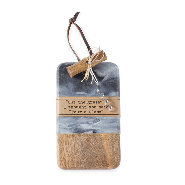 Marble & Wood Cheese Board Set