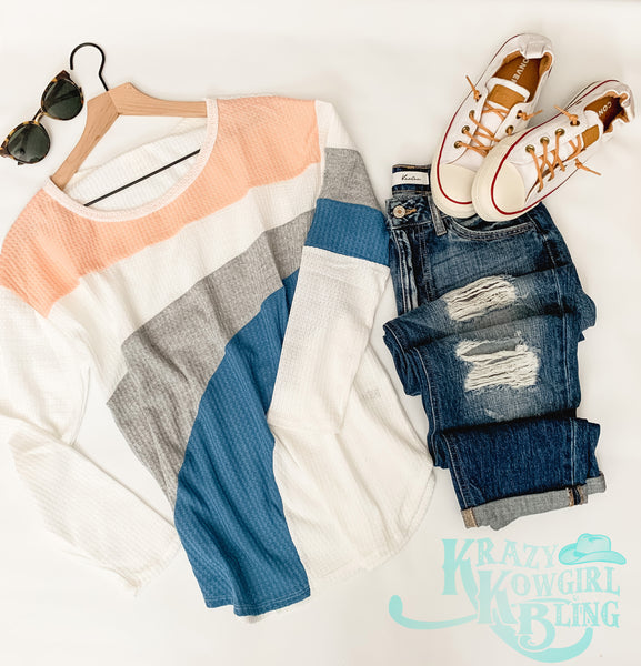 Colorblock Waffle Shirt