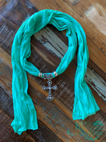 Cross Charm Scarf