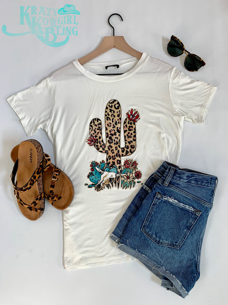 Leopard Cactus Vintage Tee