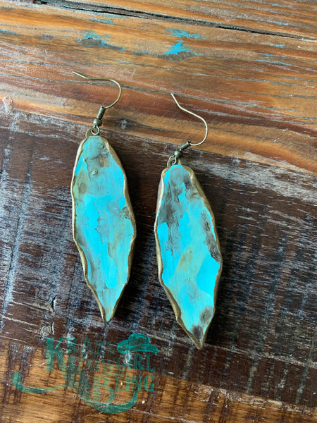 Turquoise Leaf Earrings