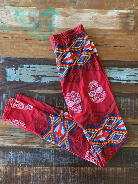 Red Skull Leggings