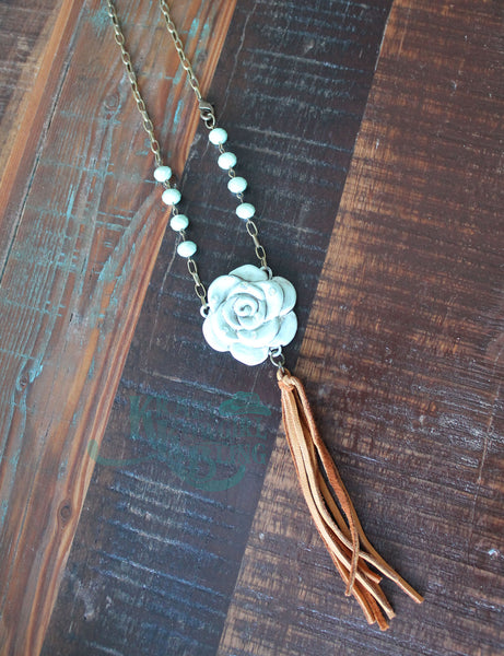 Fringe Rose Necklace