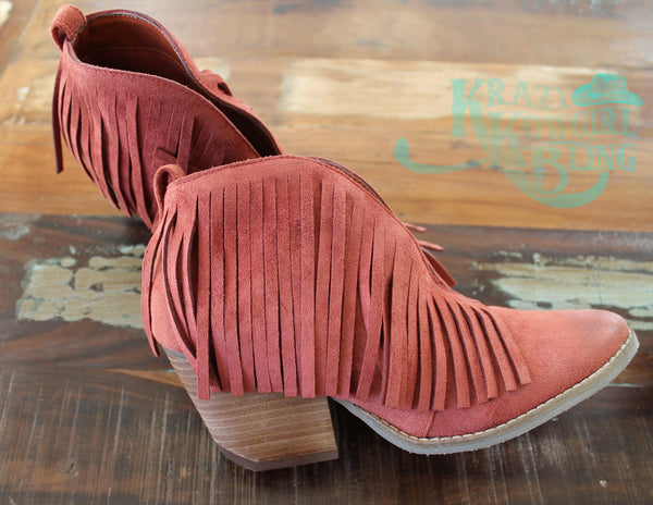 Rust Fringe Booties