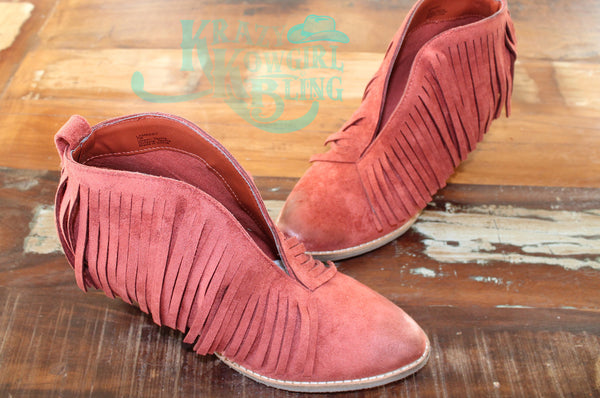 Rust Fringe Booties