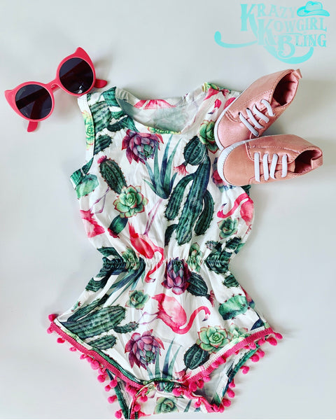 Cactus Flamingo Romper
