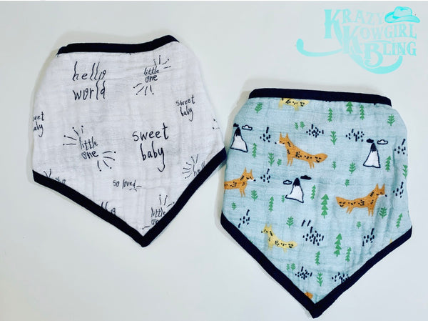 Muslin Fox Bib Set