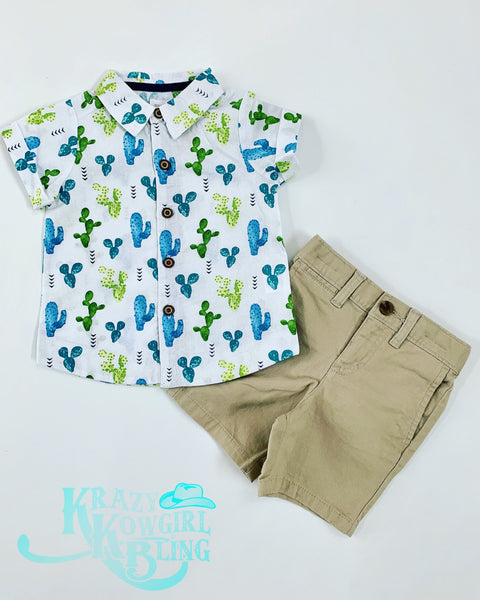 Cactus Button Up Polo