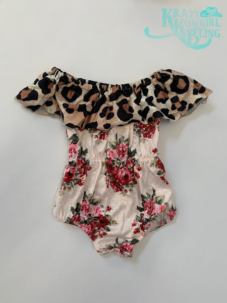 Leopard Rose Onesie