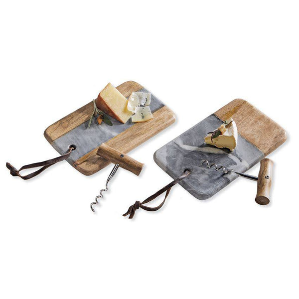 Marble & Wood Cheese Board Set