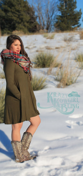 Olive Pocket Dress