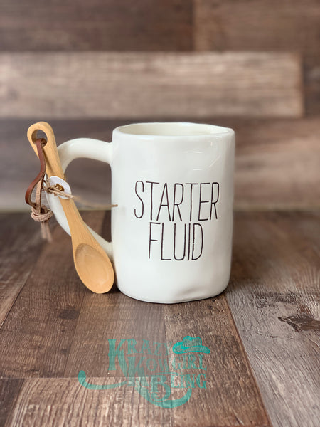 Coffee Mugs with Wooden Spoon