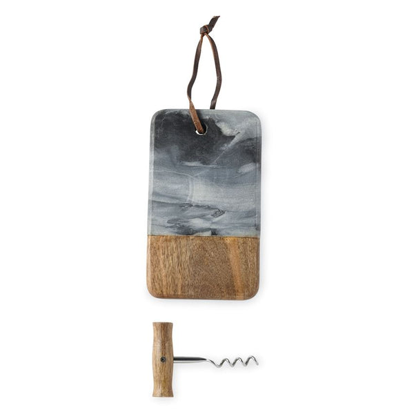 Marble & Wood Cheese Board Set