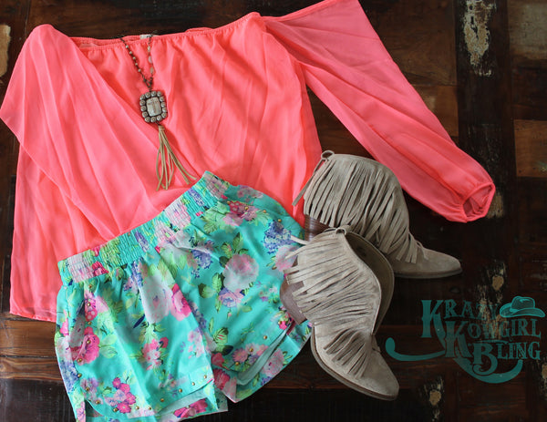 Hot Pink Off Shoulder Shirt