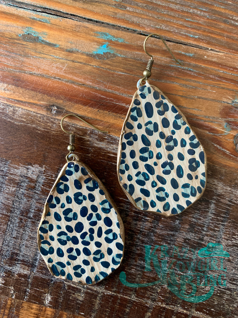 Indy Blue Cheetah Earrings