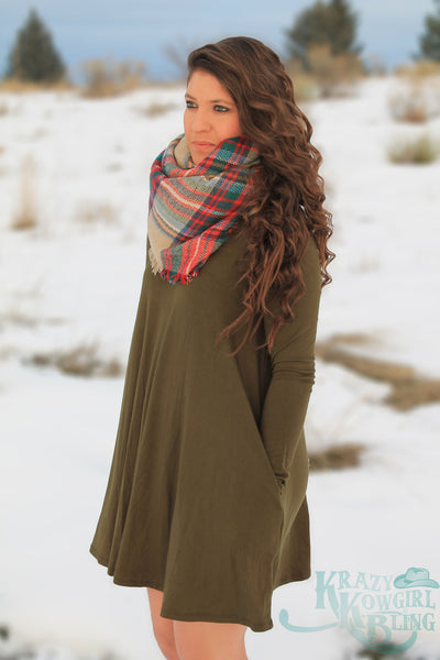 Olive Pocket Dress